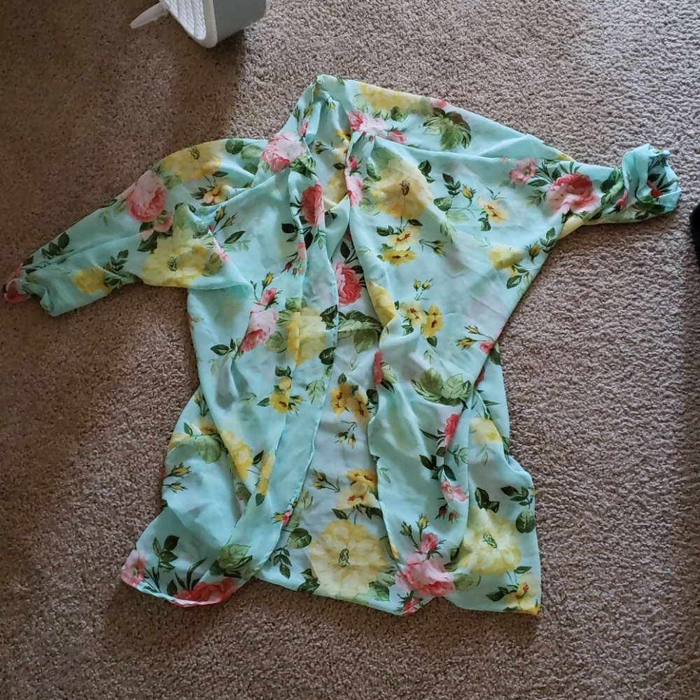 Sheer floral cardigan Red Lolly brand